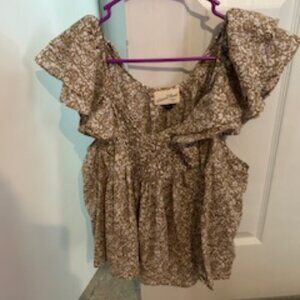 Summer Top - Large - Floral Summer Top - open arms - never worn